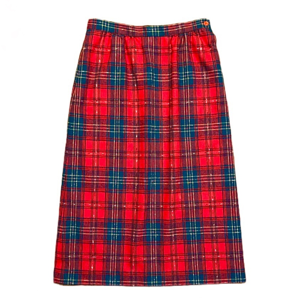 Vintage Red and Green Plaid Skirt
